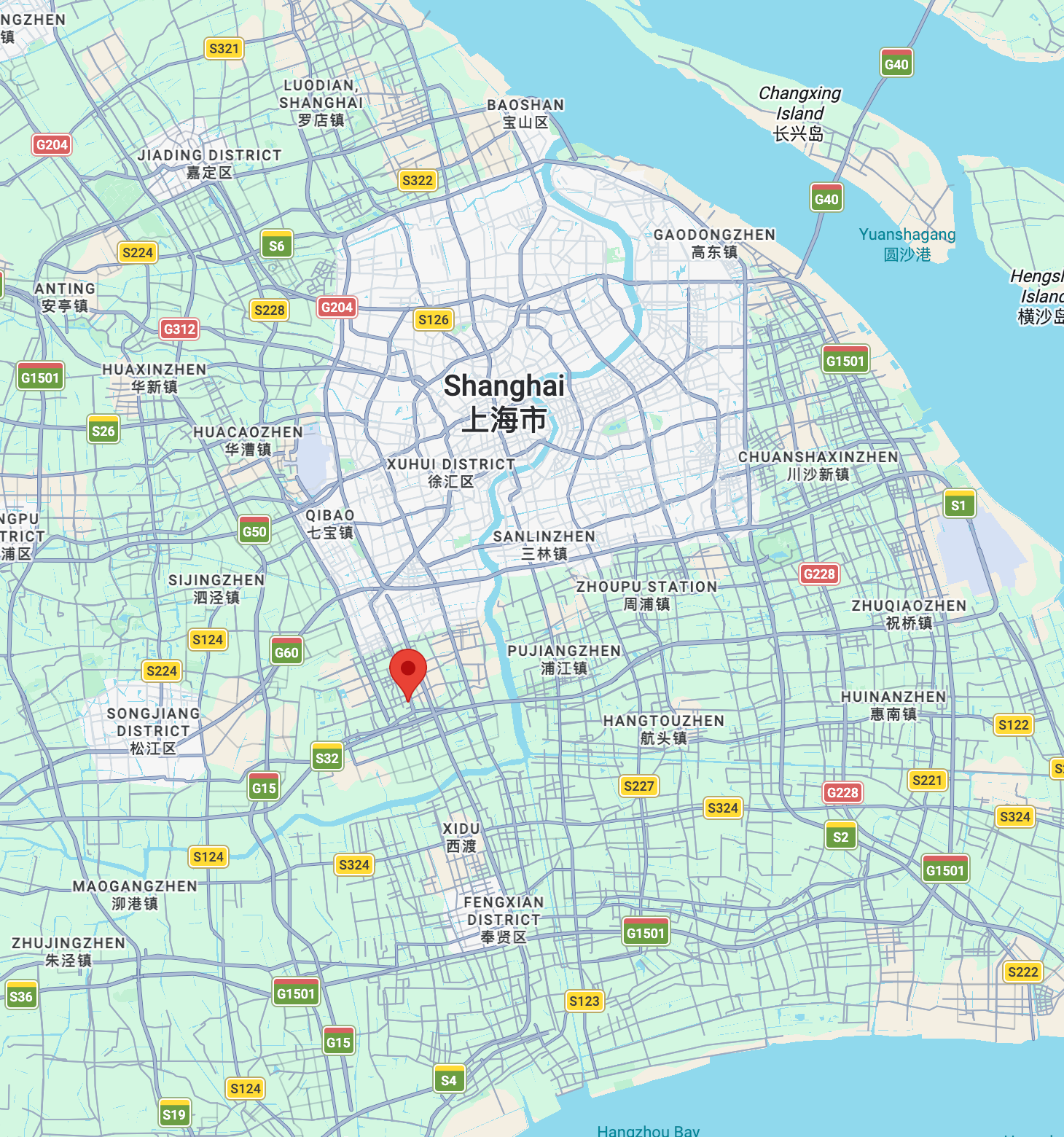 Map showing Shanghai strategic manufacturing partner location